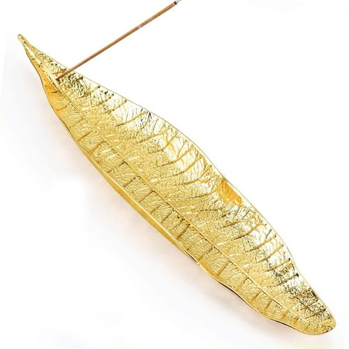 Porte-encens, 28 cm Alliage de Zinc Ash Catcher, Porte Bruleur Encens, pour Les Bâtonnets D'encens, pour la Maison, Le Bureau, Le Yoga, la Méditation (l'or)