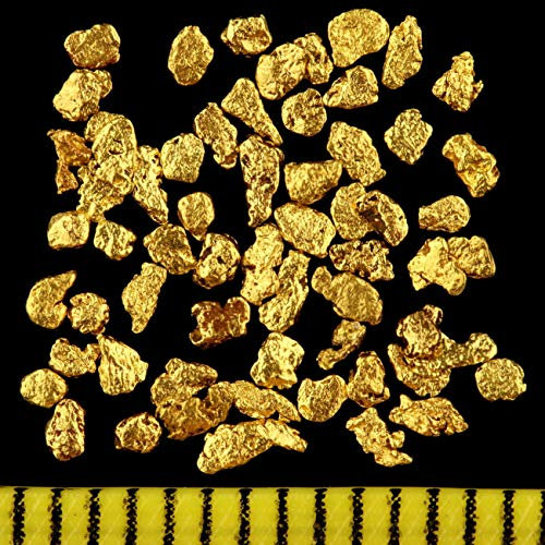 50 Stück echte Premium Goldnuggets aus Alaska mit 1-2 mm + Echtheitszertifikat