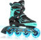 2PM SPORTS Verstellbar Inliner für Kinder Mädchen Jungen, Inline Skates Rollschuhe für Damen Herren Größe 30-33 34-37 38-41 42-44 (Green XL)