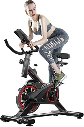 Cyclette da casa con controllo magnetico, bicicletta da interno, con cinghia a volano, sedile e maniglia regolabili, attrezzatura per il fitness a casa, resistenza illimitata