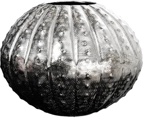 Riess Ambiente Design Deko Vase Abstract 30cm Silber Handarbeit Hammerschlag Blumenvase Gefäß Dekogefäße Trockenblumenvase