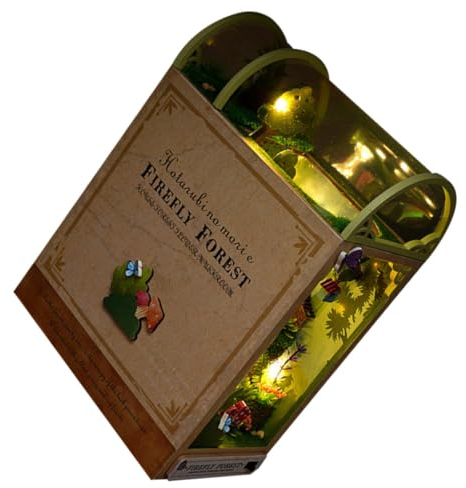 BESTonZON 1 Satz Hand Spielzeug holzpuzzle Montage 3D- Musterhaus DIY Puppenhaus aus Holz Modelle Kabine selber Bauen Holzhütte selber Bauen Miniatur schmücken Buchhandlung Architekturmodell