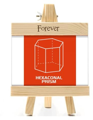 Sechseckiges Prisma, mathematischer geometrischer Raum-Bilderrahmen, Holz, Tischplatte, 10 x 15 cm