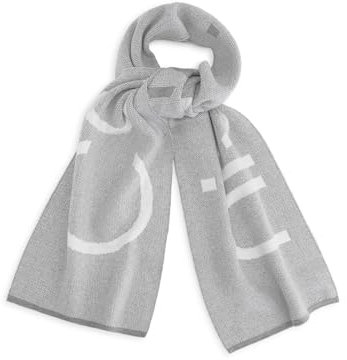 Calvin Klein Damen Soft Logo Cold Weather Birdseye Scarf Winterschal, Heather Mid Grey, Einheitsgröße