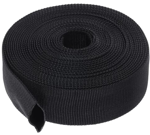 PATIKIL 0.9 Dia 24.6FT Nylon Protective Hose Sleeve, Cable Cover Sheath Protection for Welding Tig Torch Hydraulic Hose, Black