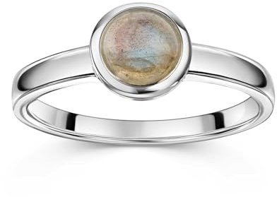 MATERIA Ring Damen Silber 925 - mit Stein Labradorit SR-91-56