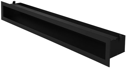 KOTARBAU® Rejilla Ventilacion - Acero Revestido - 80 cm - Negro - Rejilla Ventilacion Chimenea - Resistente Calor - Moderna Decorativa