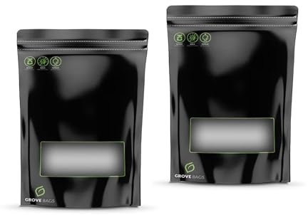 LEGALISIERUNG 2024 - Grove Bags für 50 Gramm, Zipbeutel zum curen, Weed Humidor, Terplock, Beutel mit variabler Luftfeuchtigkeit bis 62% RLF, 2 Stück a 30g - 23x16cm + 2x selbstklebende Etiketten