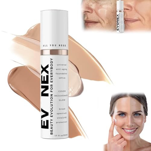 Evone-x Age-Defy Foundation, Getönte Anti Aging Feuchtigkeitscreme, Foundation Serum für Frauen, Universelle Tönung, Getönter Sonnenschutz für das Gesicht mit Leichter (1PCS)