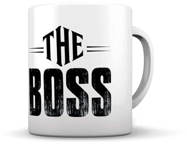 Tasse en céramique pour petit-déjeuner avec poignée avec coffret cadeau The boss
