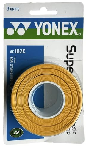 YONEX Super Grap Badminton Overgrip, Pack of 3, Multi-Colour, AC102C (Yellow)