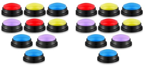 Kznifmk 16 Piezas Botón de Zumbadores de Respuesta Zumbador de Respuesta Zumbador de Programa de Juego Botón Grabable Zumbadores de Aula para Fiesta de Equipo de Navidad