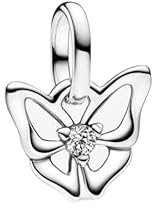 PANDORA ME Schmetterling Mini-Charm-Anhänger aus Sterling Silber mit Zirkonia, Kompatibel ME und Moments Armbändern, 793451C01