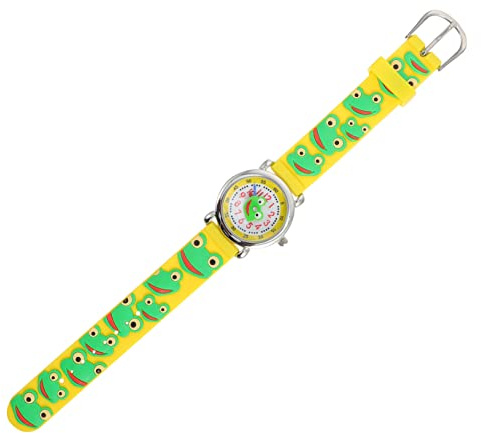 WOFASHPURET Kinder Cartoon Uhr 3d Frosch Armbanduhr Aus Silikon Quarzwerk Für Jungen Und Mädchen in Gelb