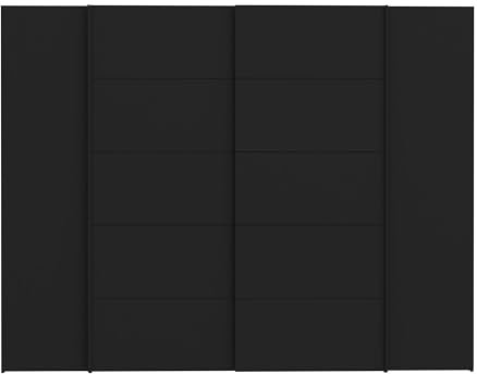 AVANTI TRENDSTORE - Fahda - Kleiderschrank mit Drehtüren und Schiebetüren, innen mit Kleiderstange und Einlegeböden, in verschiedenen Farben erhältlich.Maße LAP 270,3x210x61,2 cm (Schwarz)