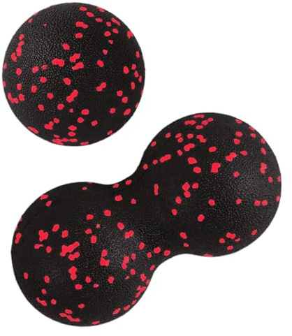 Massageball, 2 Stück, das Faszienroller-Set enthält einen Massageball, einen Lacrosseball aus Erdnuss, Triggerpunktmassage, Tiefengewebemassage, zur Massage der Füße, Rücken