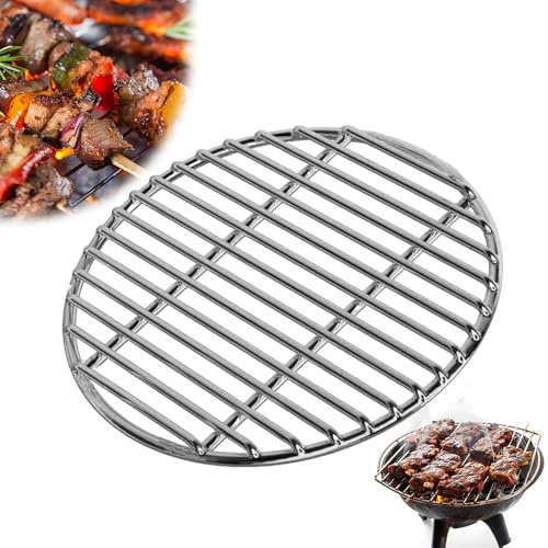 Circular Stainless Steel Barbecue Grill, Rund Edelstahl Grillrost,BBQ Grillgitter Edelstahl Backblech für Camping, Rundes Gitter, Grillnetz, Backblech, Grillrost Verchromt für Tischgrill (38CM)