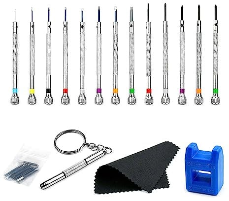 Uhren-Schraubendreher-Set, Uhrmacher-Schraubendreher, Schraubendreher-Set für Uhren, Brillen, Uhren, Schmuck, Uhren-Reparaturwerkzeug, Uhrenreparatur mit Gehäuse, Uhrenreparatur mit Uhr, 13-teilig