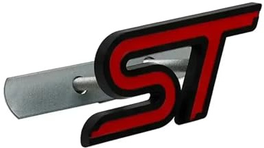 3D Metall ST Buchstaben Abzeichen Auto Kühlergrill Emblem Aufkleber(Black Red)