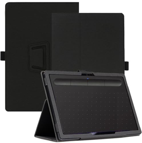 AKNICI Tablet Hülle für Wacom Intuos Small Zeichentablett 152 x 95 mm, PU Leder Abdeckung Klappständer Case Cover Schutzhülle mit Handschlaufe Magnet für Wacom Intuos Small