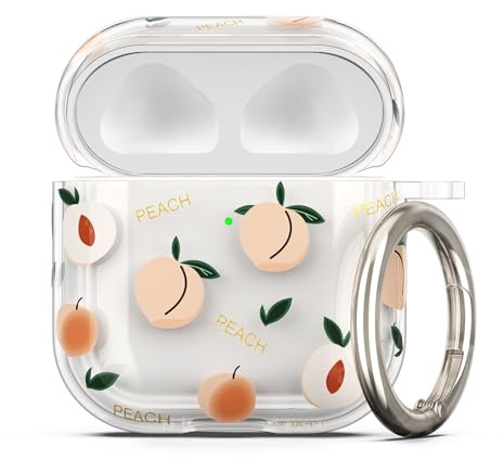 kwmobile Hülle kompatibel mit Apple Airpods 4 Case - Weiche TPU Schutzhülle - Cover in Altrosa Transparent Pfirsiche