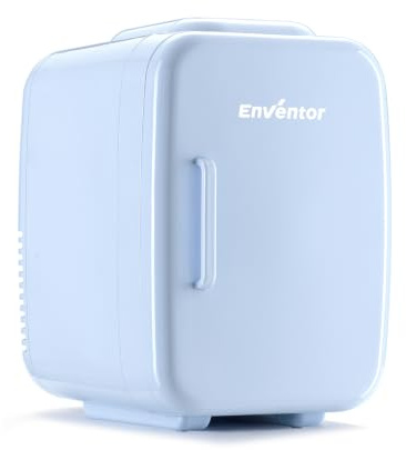 Enventor Mini frigo, 4L, blu | per cosmetici, refrigeratore e scaldavivande per camera da letto, casa, auto/cura della pelle e alimenti