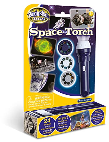 Brainstorm Toys Stem Space Torch and Projector – 24 NASA Images Age 3+, Projects Clear Pictures Up to 1 Metre Wide, Interactive Educational Kids Flashlight Toy
