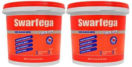 2 X SWARFEGA RED BOX HAND CLEANING WIPES