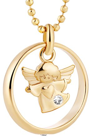 fish Kinderkette Mit Engel Anhänger Aus Silber Und Gold Beschichtet