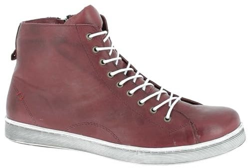 Andrea Conti Damen High Top Sneaker, Bordo/k, 40 EU
