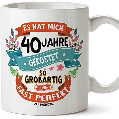 Mugffins Geburtstagstasse 40 Jahre Alt - Becher/Mug als Geschenk zum Geburtstag/Jubiläum - Keramik 350 mL