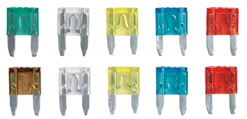 TURBOCAR - Lot de 10 Mini fusibles enfichables, fusibles Voiture - Composé de: 1 x 7.5A, 2 x 10A, 2 x 15A, 2 x 20A, 2 x 25A, 1 x 30A - 7.5 à 30A - Compatible avec Tous Types de véhicules