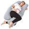 Kolbray® Schwangerschaftskissen U Form Seitenschläferkissen mit Bezug U Kissen Stillkissen groß Lagerungskissen, Kissen für Frauen und Seitenschläfer, Körperkissen Ganzkörperkissen 130x75cm, Grau