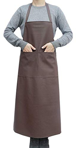 SSB Leder-Arbeitsschürze, Schweißschürze, hitzebeständig, hitzebeständig, Grillschürze, wasserdicht, für Küche, Kochen, Metzger, Metallarbeiter C 64 x 96 cm