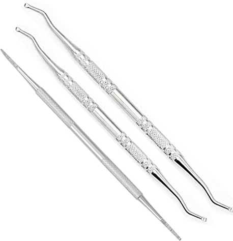 Androxeda 3 PCS Eingewachsene Zehennägel Set Professionelle Nagelpflege Eingewachsene Fußnägel Datei & Lifter Kit Pre Edelstahl Maniküre & Pediküre Set Nagelfeile und Eingewachsene Zehennagel Werkzeug