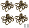 Powerful 4 Pcs Octopuc Drawer Knobs, Vintage Cabinet Knobs Drawer Handles with 8 Pcs Screw, for Dresser, Cabinet, Wardrobe, Cupboard, Bathroom, Office