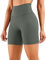 CRZ YOGA Naked Feeling Damen Radlerhose Blickdicht Hohe Taille Kurze Sporthose Yoga Sommer Shorts für Gym Sport - 15cm Grauer Salbei 34