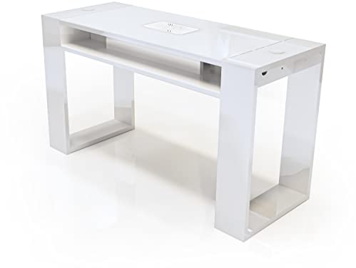 Table manucure Nails Esthéticienne avec aspirateur poste de reconstruction des ongles - Mod. Simple (blanc + aspirateur 300)