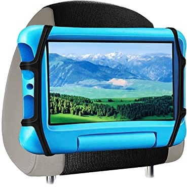 Tinsellns Car Headrest Tablet Mount Holder for Car Back Seat Universal iPad Car Holder for Kids in Back Seats 360°Rotatable Tablet Holder with Anti-Slip Strap Fit 7-10.5'' Tablet Screens