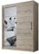 Easy4You D1 150 cm Trüffel Schiebetüren Kleiderschrank 150x200x58 cm mit Spiegel - Schlafzimmermöbel, Aufbewahrung - Mehrzweckschrank
