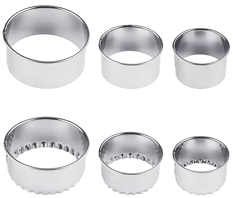 6 moldes redondos para galletas, de acero inoxidable, para hornear, juego de moldes para galletas, envoltorios de albóndigas, pasteles, donuts