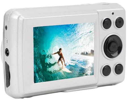 16MP Digital Camera, Compact and Stylish Design, HD Photos and Videos, Retro, Great Gift, 2.4 Inch LCD Display, Support Up to 128GB, Perfect for Kids Teens, White