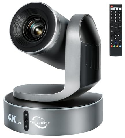 Vunvooker 4K HDMI PTZ Cam,20X Conference Room Camera,AI Auto Focus and Auto Tracking,With LAN/USB3.0/HDMI/RS232/RS485 for IP Live Streaming,Video Conference and Church Education