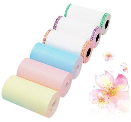 Tofficu 6 Stück Farbiges Druckpapier Für Kassen Schreibpapier Für Büro Und Schule Kompatibel Mit Tintenstrahldruckern Und Faxgeräten Rosa Blau Gelb Violett Grün Rot