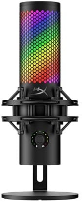 HyperX Quadcast 2 S - Micrófono USB para Gaming, Streaming y Creadores de Contenido, Cuatro Patrones Polares, 32bit, 192kHz, aRGB Leds, para PC, PS4, PS5 y Mac, Negro