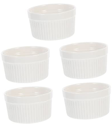 PRETYZOOM 5pièces Lot De Petits Bols Céramique Bol à Riz Et Soupe Pour Pâtisserie Et Cuisine Blanc