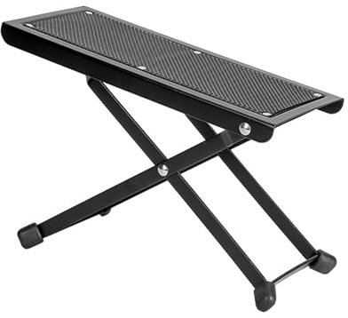 Aomhrek Pieds pour Guitare Classique Réglable, Repose Pieds en Métal Pliable avec Hauteur Réglable et Panneau Antidérapant