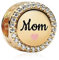 YUMINN Goldene Mama Runde Charms 925 Sterling Silber für Armbänder und Halsketten Dangle Anhänger Perlen Schmuck Geschenke für Damen