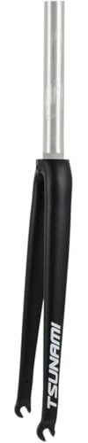 Aluminium Alloy Bikes Starrgabel 700c Rennräder Gabeln C Brake Bikes Vorderradgabel 1-1/8 Straight Tube 9 100mm Schnellspanner Gabel, Matte Black, Straight