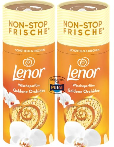 Wäscheparfüm – Goldene Orchidee – 155 g – 2er Pack | Duftperlen für langanhaltende Frische | Sinnlich-blumiger Duft für gepflegte Wäsche